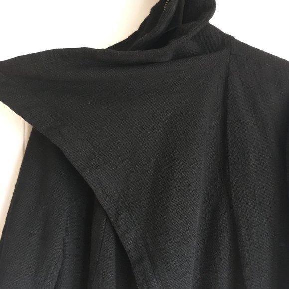 Oversized Draping Knitted Cloak Coat with Frayed - Picture 3 of 15